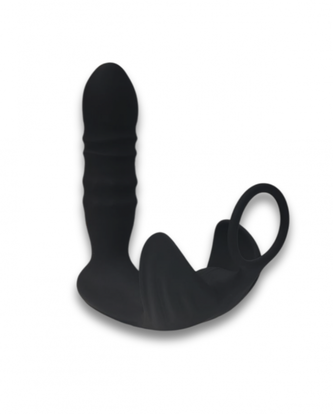 Estimulador de próstata extensibleCon anillo para el pene.